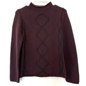 Fabiana Filippi Cashmere Wool Sweater Burgundy Luxe Soft Knit Made in Italy XS S